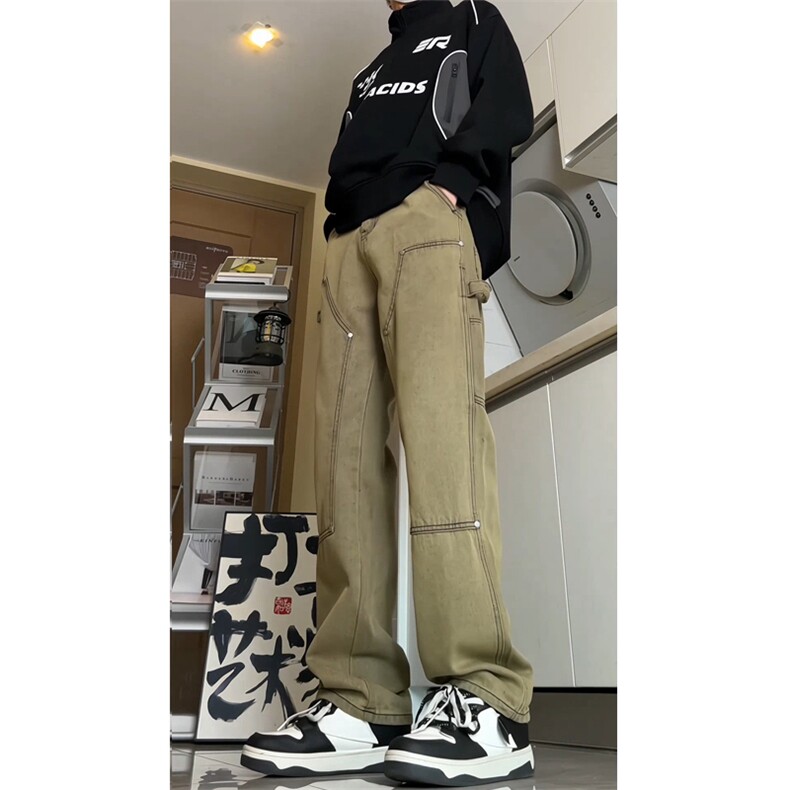 有视频现货伐木工装牛仔裤男宽松直筒GK07-P55-限价68图片