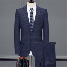 长年主推款！休闲商务正装西服套装中年工作服爸爸婚礼套装西服，男装西服套装，星座1216（原钱塘722）