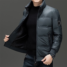 羽绒服男冬季中老年立领内胆羽绒外套爸爸装加绒加厚羽绒服防寒服，男装羽绒服，电商B212（原钱塘6029）