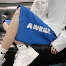 夏季短裤男宽松薄款外穿港风印花潮流休闲五分沙滩中裤D6804-p28图片