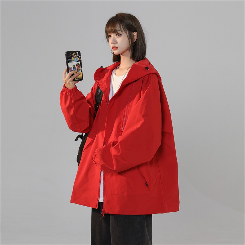 JK8102/P68秋装中性风防水冲锋衣男女同款多拉链工装外套连帽上衣,男装夹克,电商A141