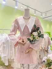 22春装新款进口面料尖领连衣裙，女装连衣裙，WOOSING