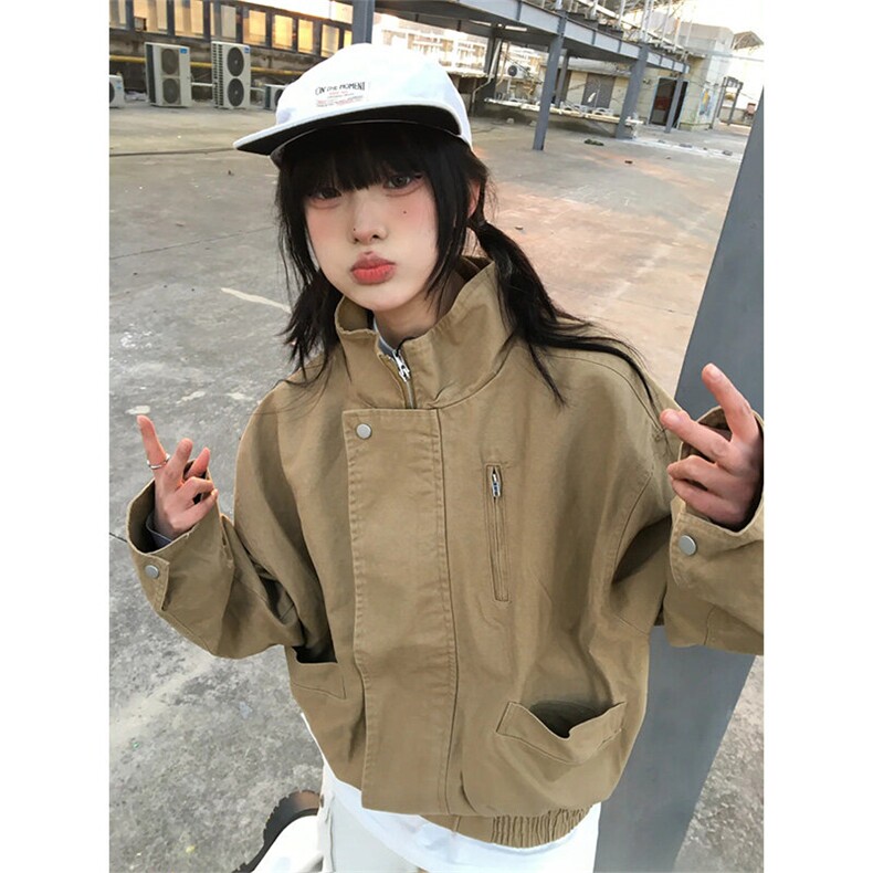 美式复古立领飞行员夹克男女短款巴恩风工装外套JK9803-P95,男装夹克,星座1004-3