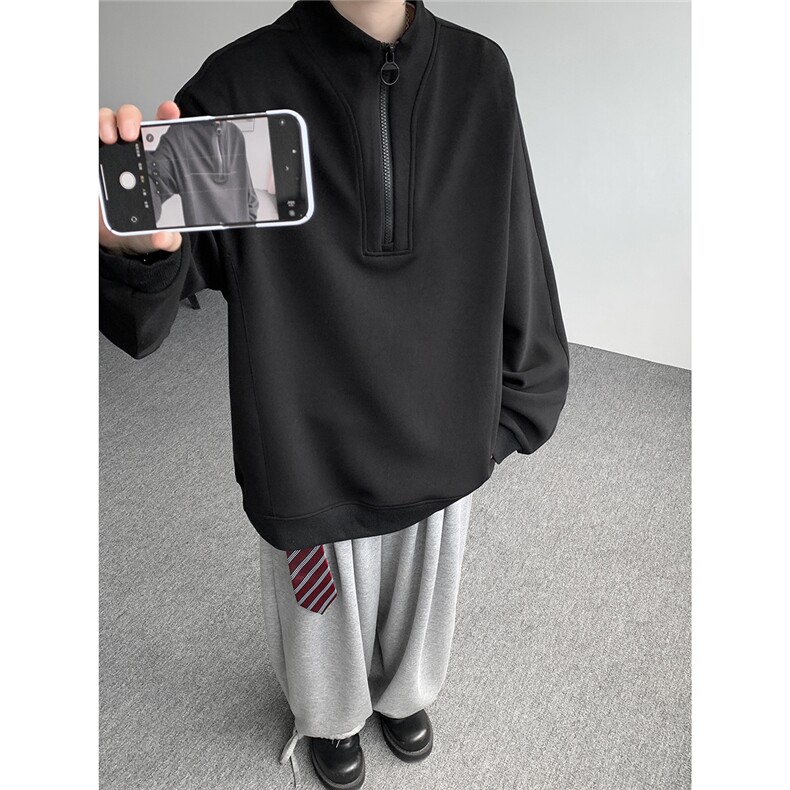 现货WY5532-P46特M-5XL高品质解构拉链立领卫衣,男装卫衣,电商D232