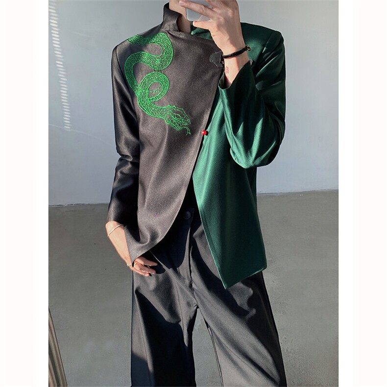 现货！25新中式设计感蛇图腾礼服西装外套XZ98-P158,男装西服,电商B288