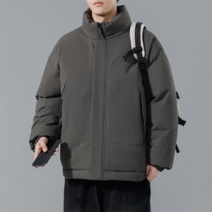 现货美式高街休闲夹克冬季立领纯色三防户外工装加厚棉服外套图片