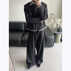 W9022-P75网图现货春季新款潮流简约高级感夹克贝壳扣外套男潮，男装夹克，星座1608-2