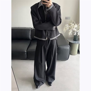 W9022-P75 网图现货 春季新款潮流简约高级感夹克贝壳扣外套男潮图片