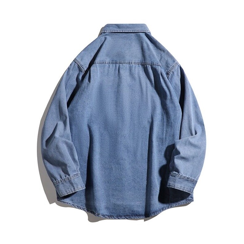 春季牛仔衬衫男日系潮牌cleanfit宽松休闲百搭衬衣外套CY1047-P60,男装衬衫,星座412-2