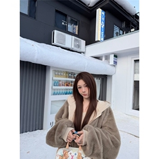 网图高品质仿貂毛座山雕棉服连帽双面穿外套棉衣男女G1169TP115，男装棉衣，电商A339