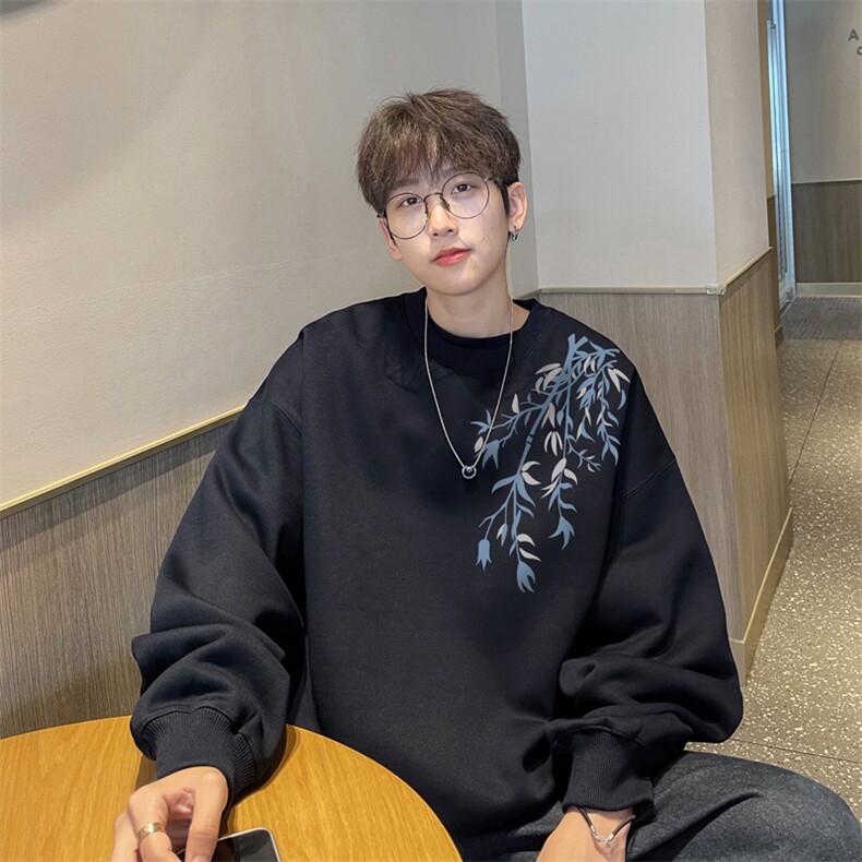 ！圆领卫衣男装港风长袖t恤男外套男WY503-特P23,男装卫衣,电商B371