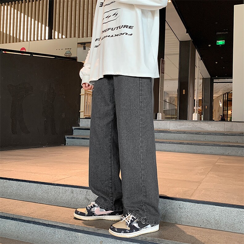 牛仔裤男士秋冬款直筒宽松阔腿裤松紧腰N998P36,男装牛仔裤,星座1116-2
