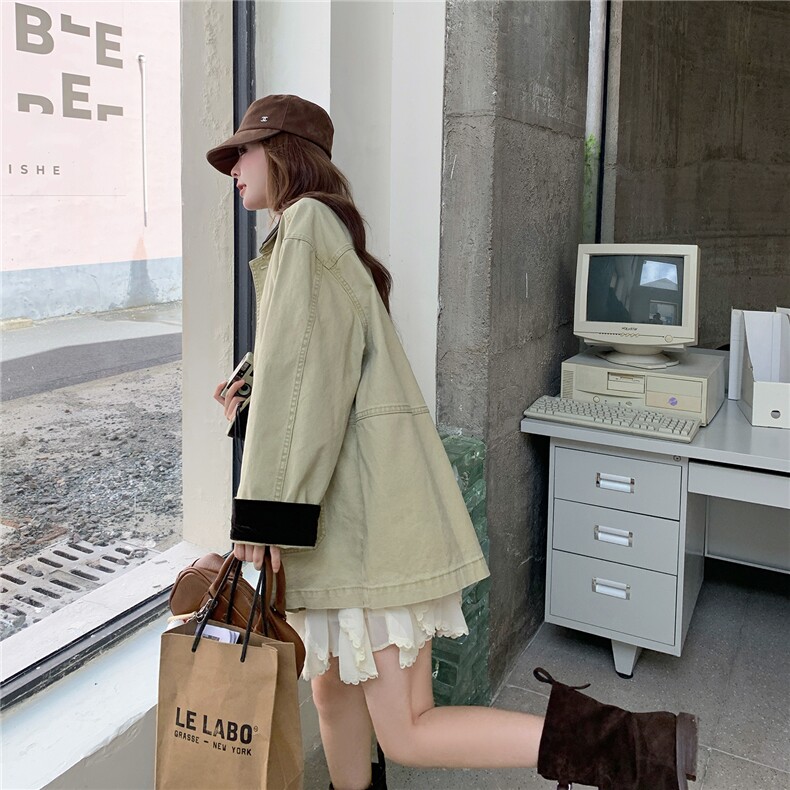 [新品]25秋卡其色百搭休闲外套2C326-W302P175-K258,女装短外套,2C326