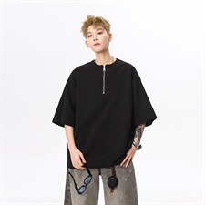 现货夏新重磅亨利领肌理感短袖T恤宽松潮流男513DT3537P33，男装T恤，星座513