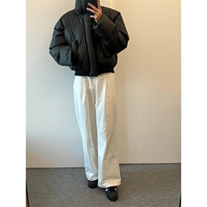 现货5W件冬季三防重磅硬挺boxy短款羽绒立领PU皮棉衣外套加厚棉服，男装棉衣，电商A486-1