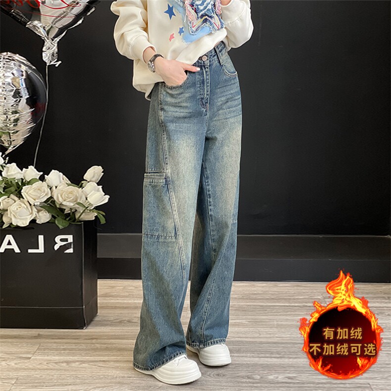 时尚显瘦加绒印花连帽卫衣牛仔裤两件套,女装套装/套裙,江南