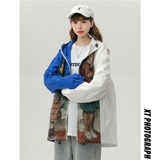 1中性风数码印花冲锋衣男大码外套女潮夹克男外套7816P75控108，女装防晒衣，星座226-2