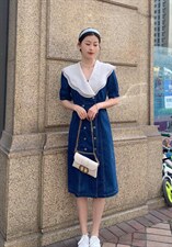 欧根纱拼接牛仔裙，其它，时戴衣人