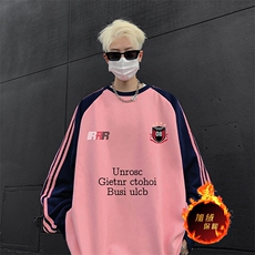 抖音得物供货提供视频秋冬重磅美式宽松织带圆领卫衣0785，男装卫衣，电商A486