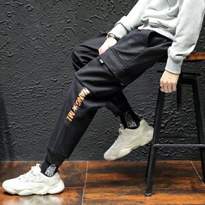 2021春季新款休闲工装裤宽松日系大码束脚裤哈伦九分裤K818-P40图片