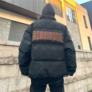 1506/QM803020/P96复古美式街头嘻哈PU皮加厚棉服男女宽松棉衣图片