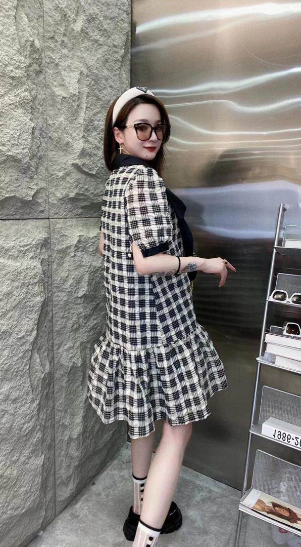 订制色织格子连衣裙，女装连衣裙，红衣情缘