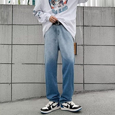 直脚流行牛仔裤潮男长裤夏季水洗宽松直筒拉链911-3-KK002-P35，男装牛仔裤，星座911-3