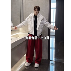 抖音冬季时尚美式假两件宽松棉服保暖棉衣男M221-P145(网图，男装棉衣，电商B267
