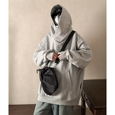黑武士忍者卫衣男款春秋季宽松潮流美式复古重磅硬挺潮牌连帽外套，男装卫衣，星座1008