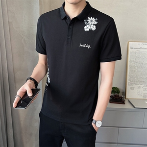 男装Polo衫翻领短袖印花透气2025新款短袖t恤C317-1859-P55图片
