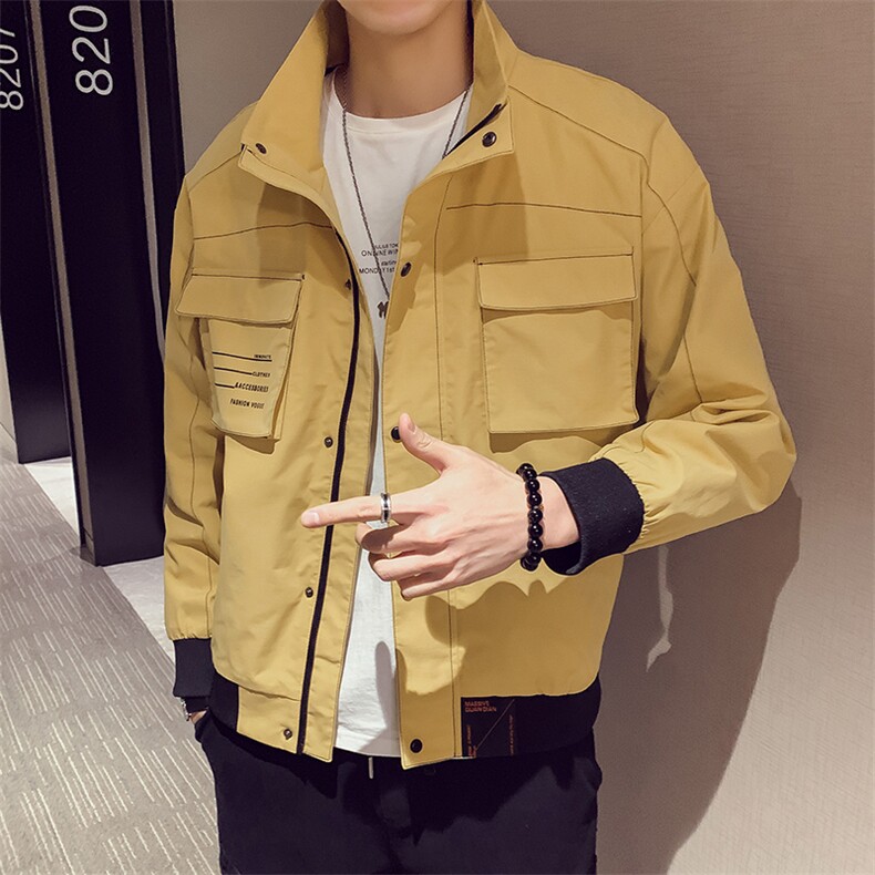 男士2021春季新款休闲宽松韩版潮流夹克个性棒球服外套DS320TP85图片
