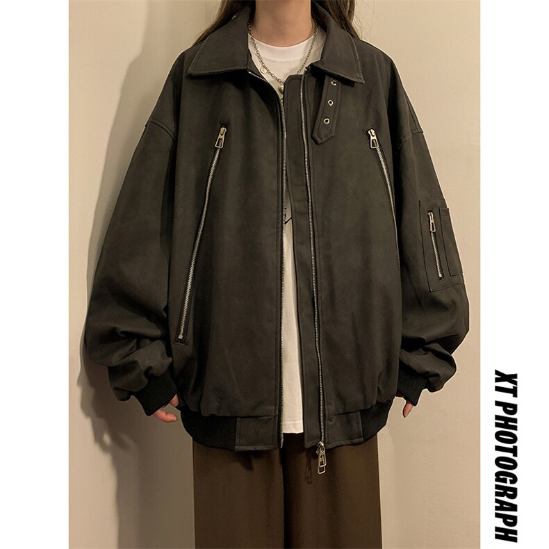 1扎染双拉链大口袋大码M-5XL面层：PU皮夹克JK77867P90控148,男装夹克,星座226-2