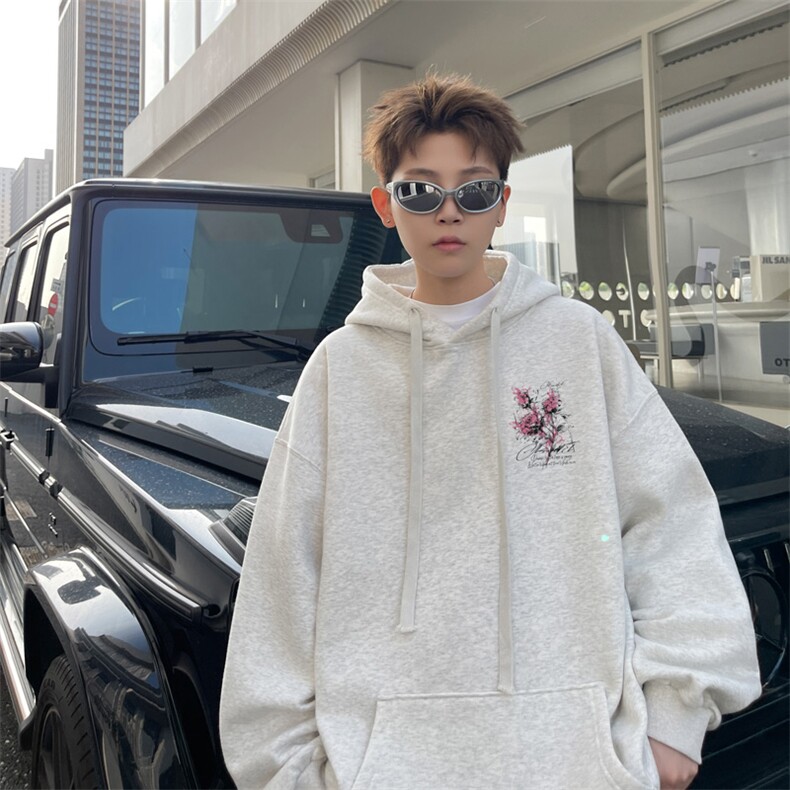已注册/华棉春秋外景美式重磅宽松连帽卫衣男WY00724/P45加绒P50,男装卫衣,电商B316