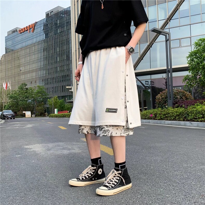 腰果花美式篮球短裤男潮牌ins夏季假两件P20,男装休闲裤,星座1116-2