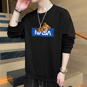 现货男士秋装卫衣潮流青少年学生小熊印花上衣蓝1210-2-F093-P15图片