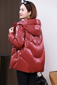 时尚连帽羽绒服女冬季2025新款小个子宽松轻盈加厚保暖白鸭绒外套图片