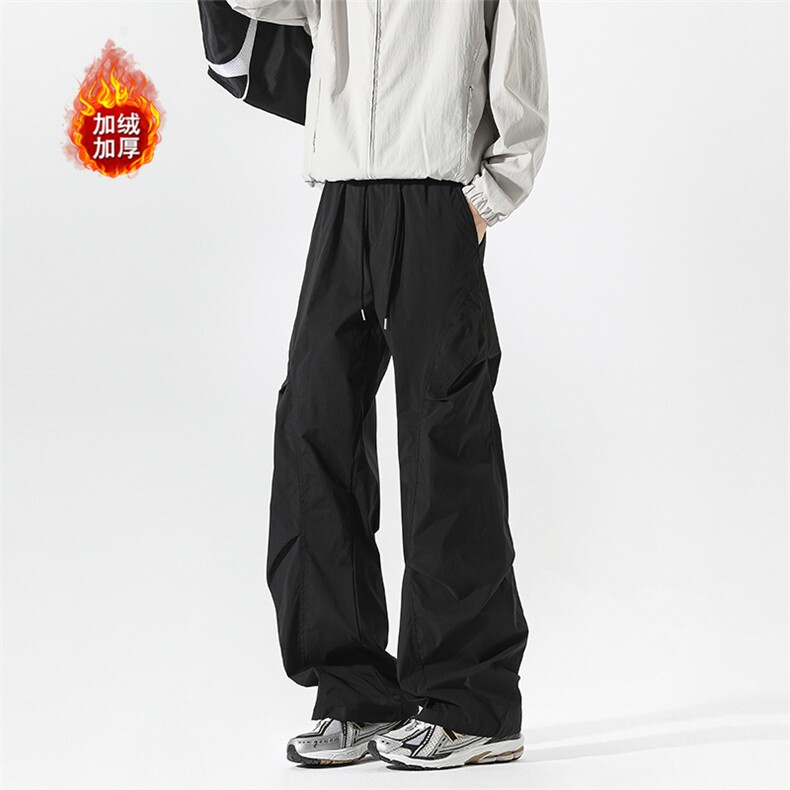 加绒加厚休闲裤高品质褶皱直筒宽松休闲裤男5D2117-TP30不,男装休闲裤,电商A102