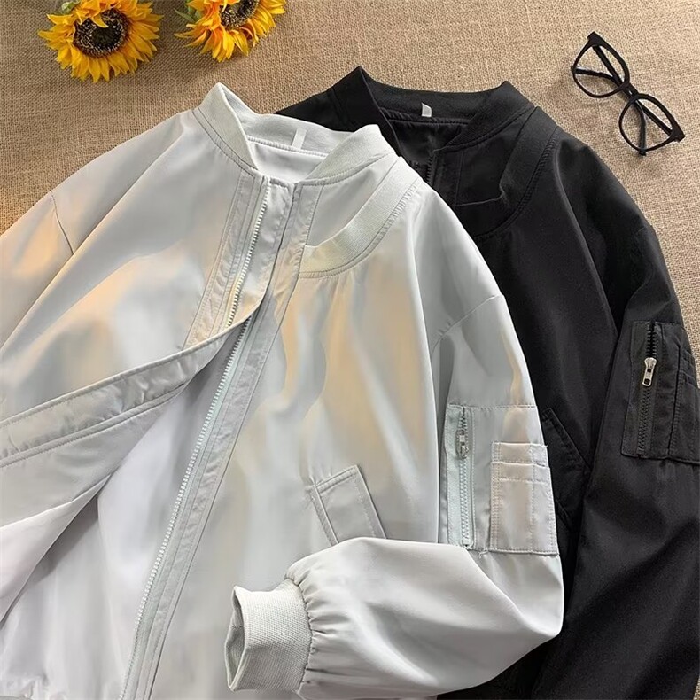 美式ins棒球服外套男女潮牌宽松痞帅设计感飞行员夹克HJ488-P65图片