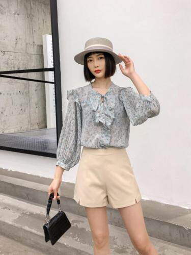 【现货】春夏新款花边蝴蝶结衬衫淑女风，女装衬衫，笑思源