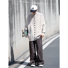 立领排扣毛衣外套男设计感小众针织衫t秋冬美式夹克衫Y0762-P55，男装针织衫/毛衣，星座308B-2