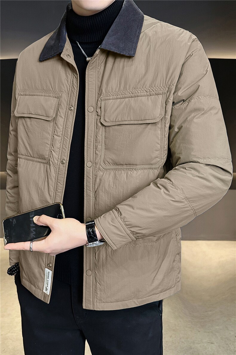 标50绒轻薄羽绒服男冬季2025新款工装外套A313-25638-P185,男装羽绒服,电商A313