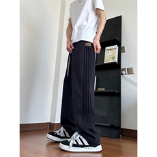 美式高街三条杠休闲裤男秋冬季宽松直筒百搭条纹裤子DY528-P55，男装休闲裤，电商A178