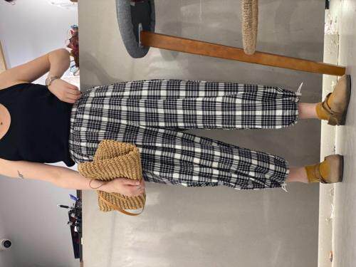 夏季格子裤，女装，玛雅丽人