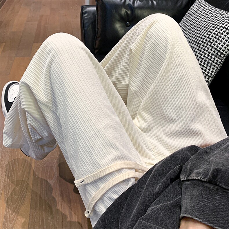 8XL-M特大码秋季新款垂感休闲裤男宽松直筒裤男裤拖地裤K943P40,男装休闲裤,电商D206-1