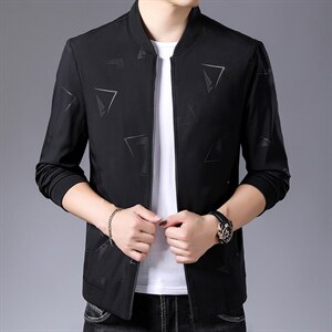 男装商务春装夹克2023春季新款休闲中青年男爸爸外套男，男装夹克，电商B212（原钱塘6029）