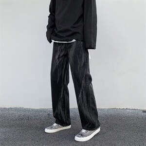 水洗牛仔裤男女韩版宽松ins街头扎染阔腿直筒长裤759-P40 加绒52图片