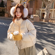 6962数据款现货大货已出90绒木耳花边拼接羽绒P305-K458，女装羽绒服，2D034