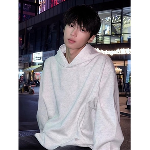 连帽卫衣男款秋冬美式重磅cleanfit内搭帽衫打底衫WB5