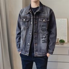 JK821-p90-限价138现货店主风牛仔夹克肥仔量足破洞印花大码，男装夹克，星座103A