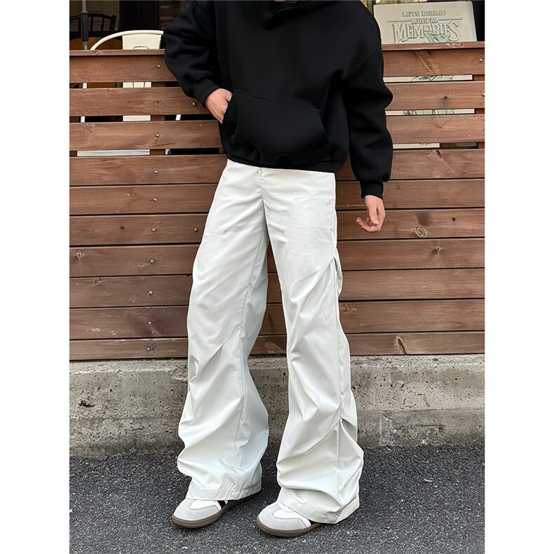 防水硬挺微喇褶皱西裤潮牌新款宽松直筒大货310A-4-XK16-特批35，男装西裤，星座310A-4